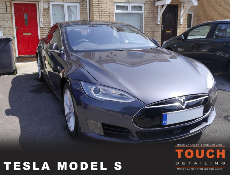 Tesla, Portfolio Cover, Logo, shiny paint, by Touch Detailing Bristol, Auto Detailing and Valet