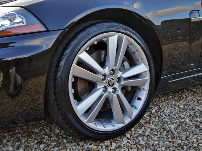 Jaguar wheel cleaned and dressed.