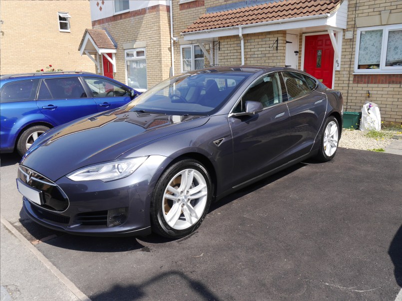 Tesla Side Cleaned, Detailed, Valet.